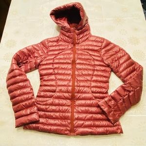 LULULEMON Pack It Down Chianti Mauve Pink Red Shine Puffer Jacket Size 6 SB8